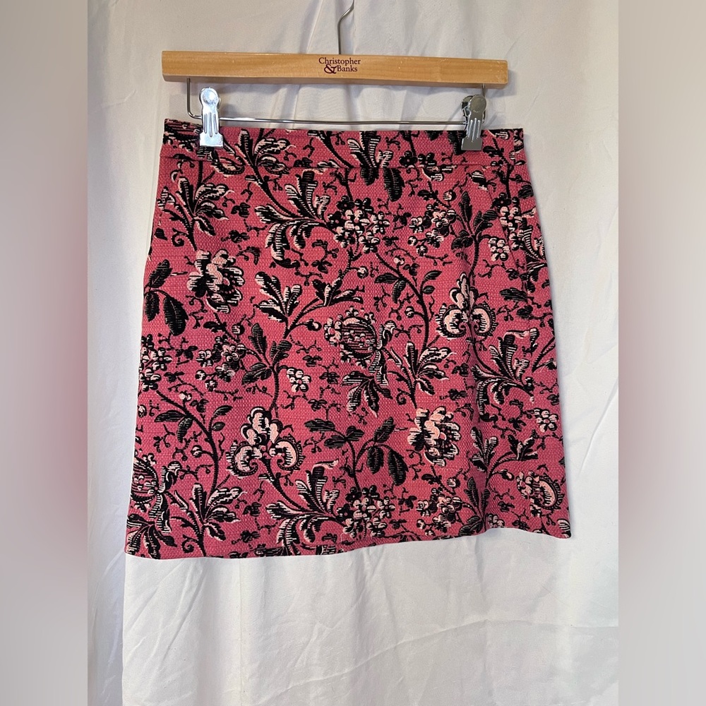 NWOT Loft Skirt 4P fully lined pink and black mini - Picture 1 of 4